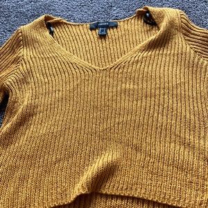Forever 21 Women’s Crop Top Golden Sweater